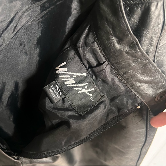 Vintage Winlit Black Leather Pencil Skirt - Picture 2 of 6